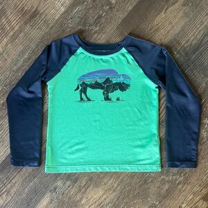 Patagonia Kids Swim Shirt with Mountain Buffalo Graphic, Size 5T
